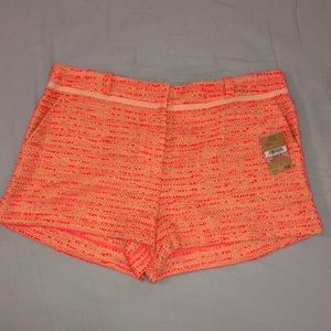 Hot pink and tan tweed shorts